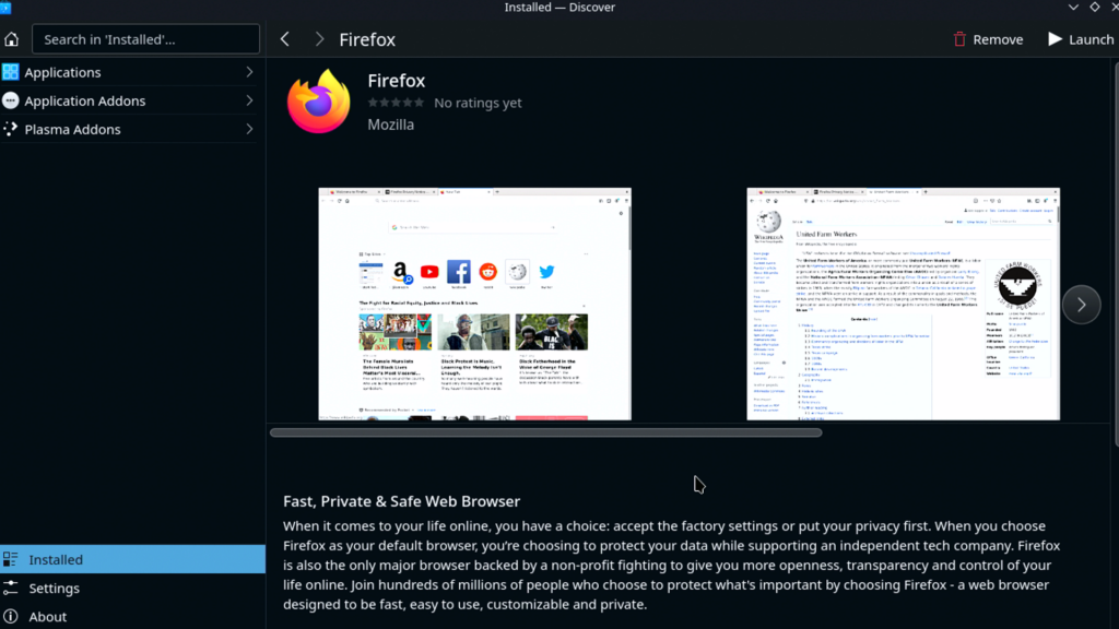 Firefox Discover Store