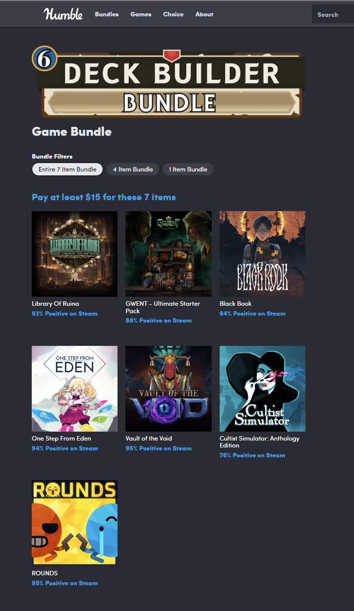 Humble Bundle: Deck Builder Bundle - Steam Deck HQ