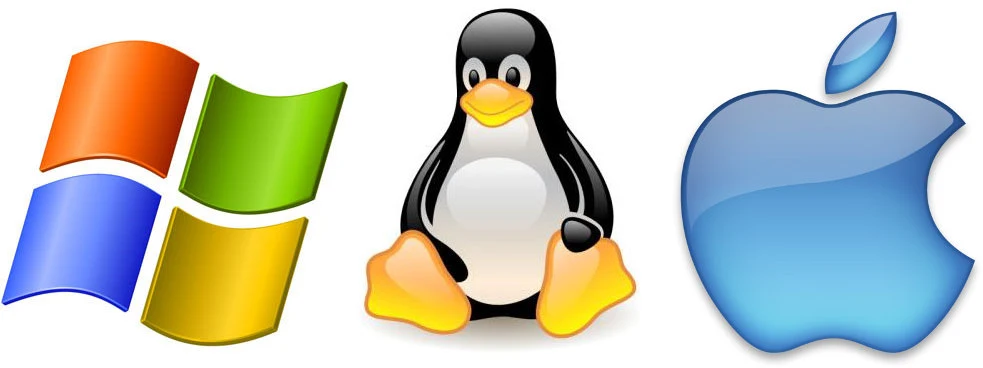 Windows, Linux, and Mac logos