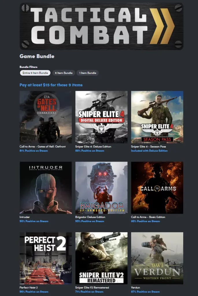 Humble Bundle Tactical Combat Bundle