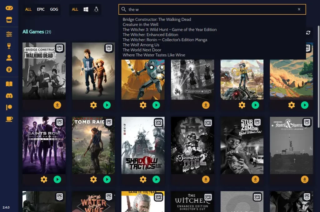 Heroic Games Launcher Unified Library