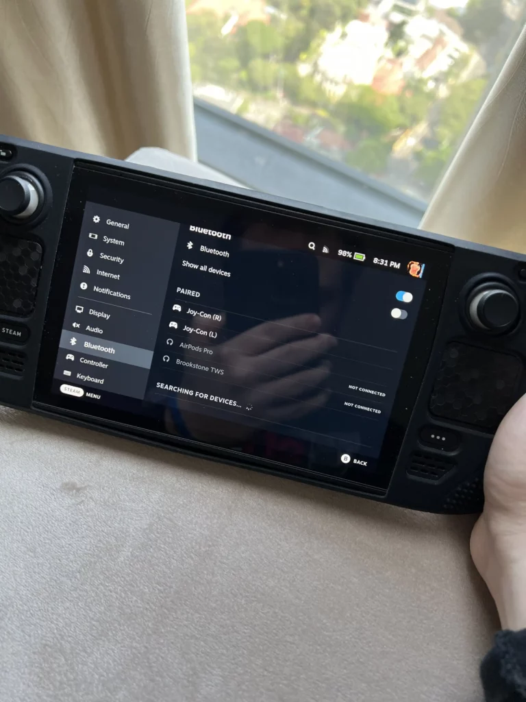 Steam Deck Joycon Connected