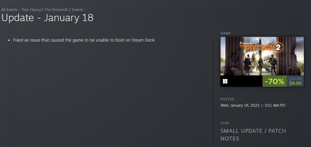 The Division 2 is Now Playable on Steam Deck - Steam Deck HQ