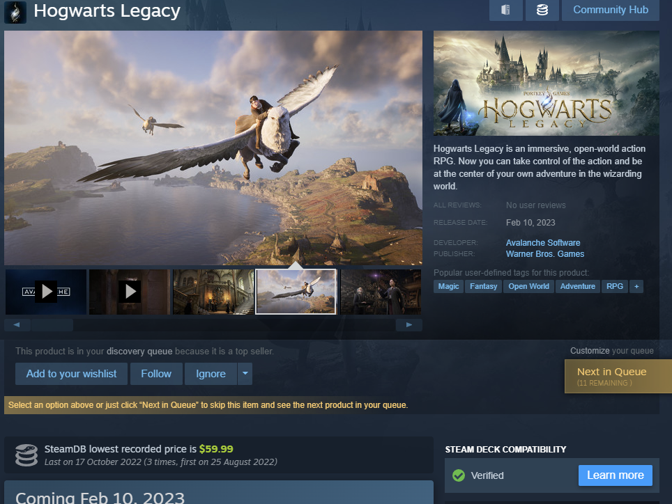 Hogwarts Legacy will be Steam Deck Verified at launch - OC3D