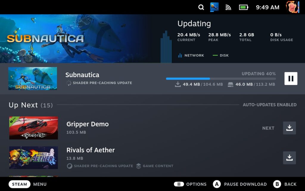 Steam Client Beta includes revamped downloads page, storage