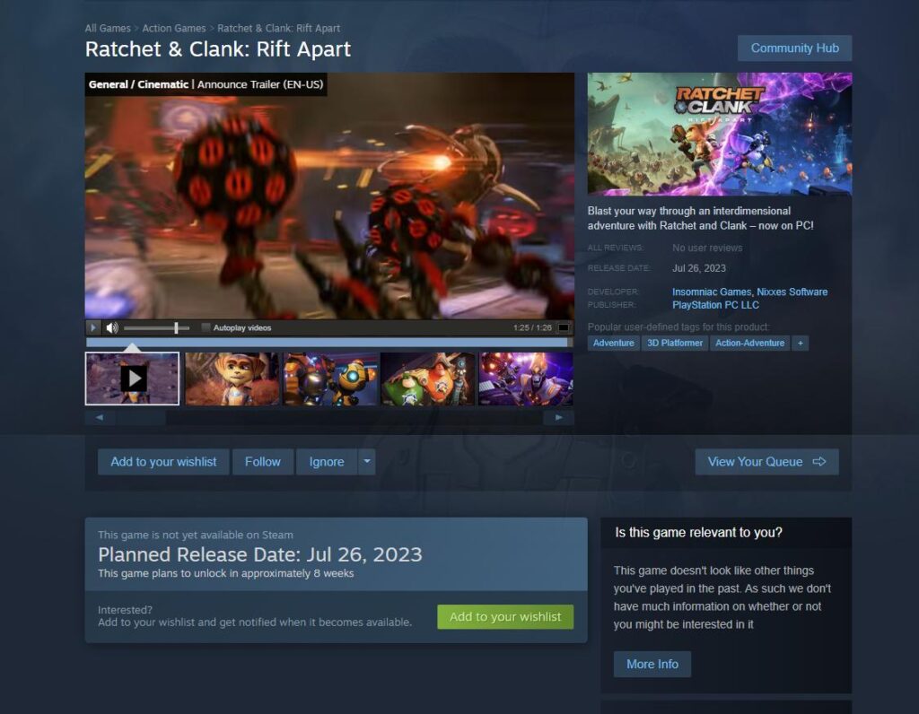 Buy Ratchet & Clank Rift Apart Steam