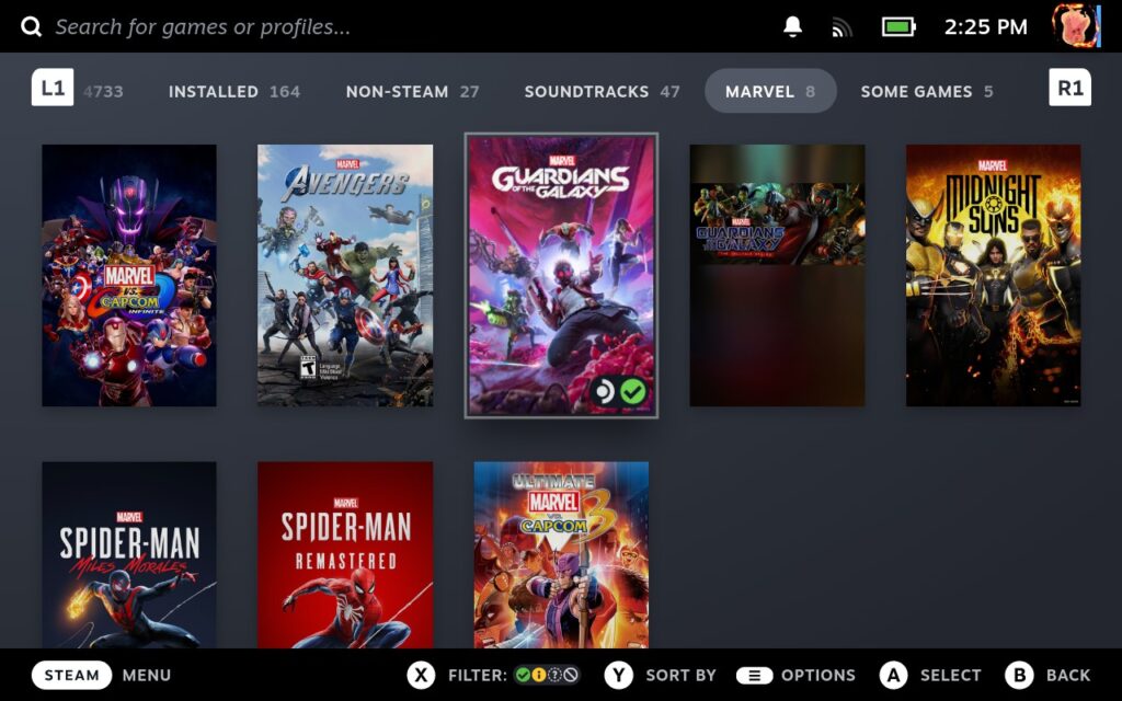 Steam Deck Library Tabs with TabMaster
