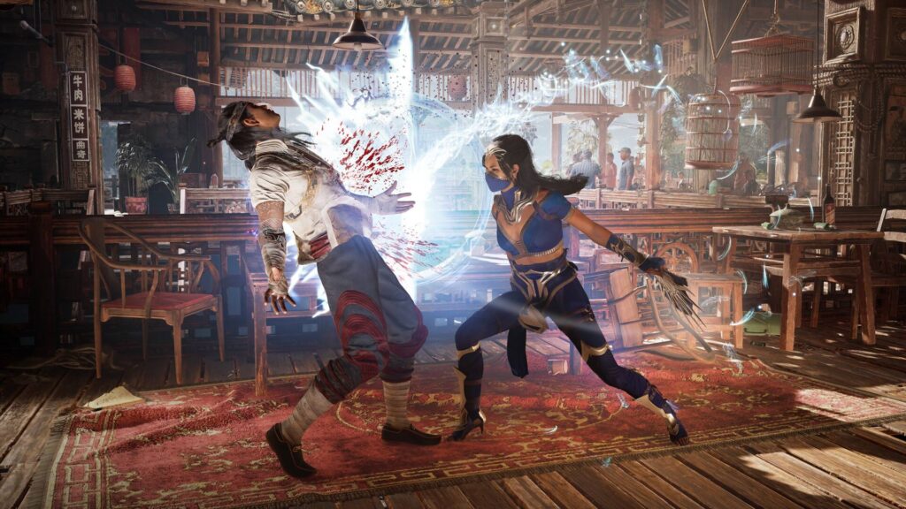Mortal Kombat 1 launch trailer, Showing Reiko and Shang Tsung
