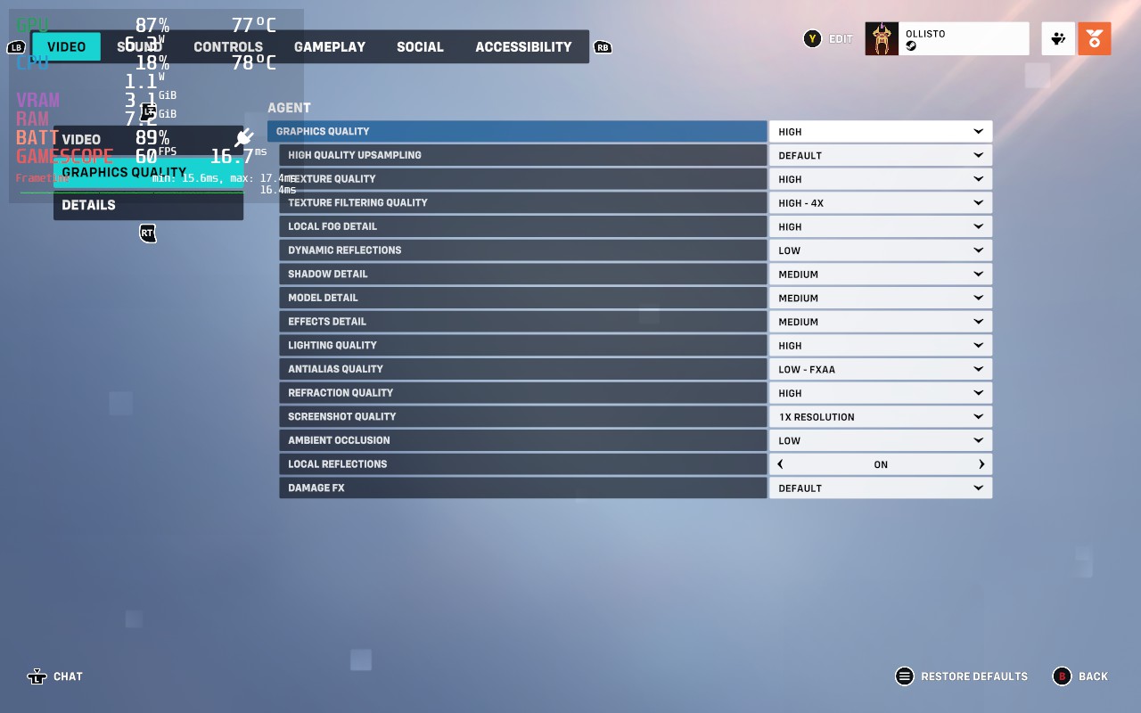 Overwatch 2 - Steam Deck Performance/Settings