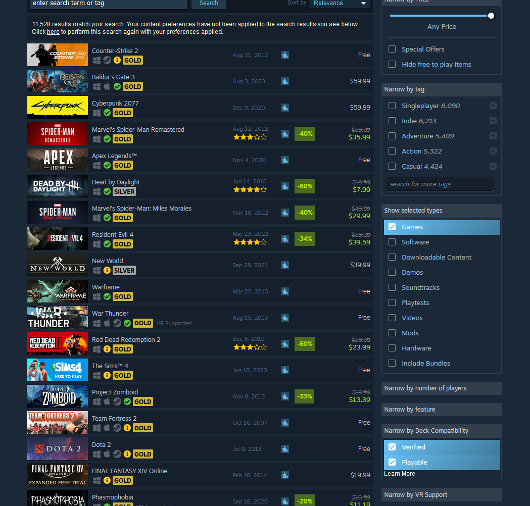 Steam Deck now has over 6,000 Verified and Playable games