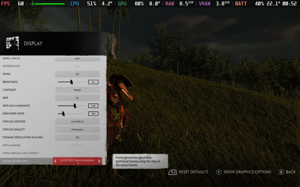 GhostofTsushima60DisplayMenu