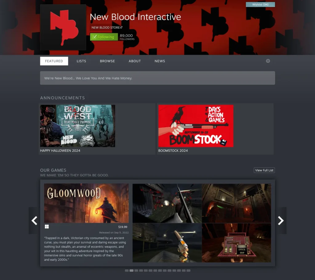 Screenshot 2024 11 05 at 02 54 14 Steam Developer New Blood Interactive