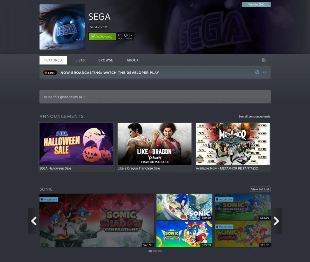 Screenshot 2024 11 05 at 02 58 02 Steam Publisher SEGA