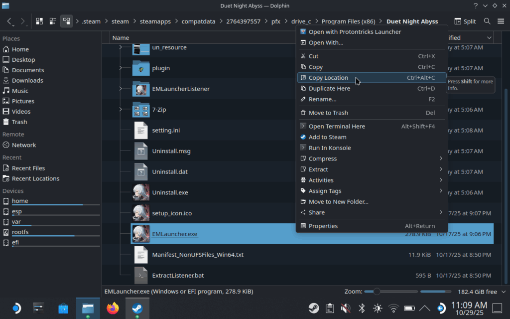 How To Install And Play Duet Night Abyss On Steam Deck 8 CopyEMLauncherFileLocation
