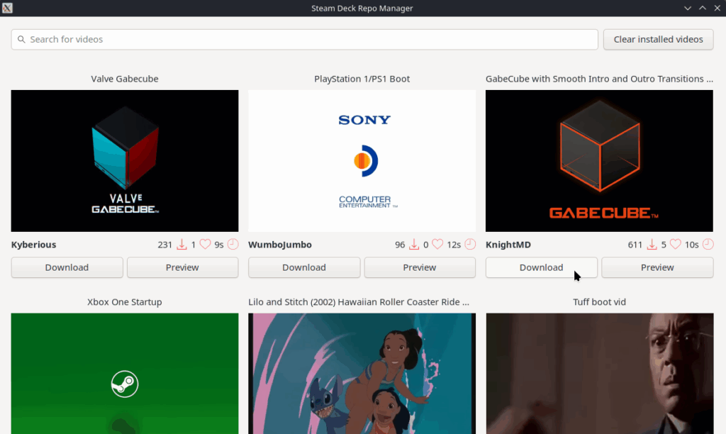 Steam Deck Repo Manager for Custom Boot Videos