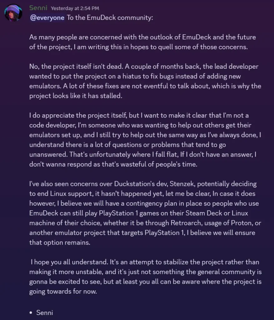 EmuDeck Team Confirms The Project Isn't Dead And PS1 Emulation Isn't Going Anywhere 2 Screenshot 2025 11 05 040525