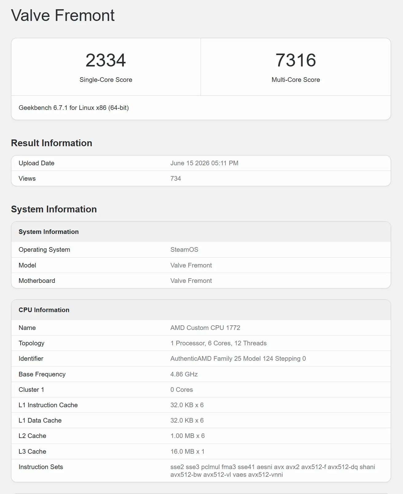 New Steam Machine Benchmarks Were Posted On Geekbench 2 Screenshot 16 6 2026 73257 browser.geekbench.com