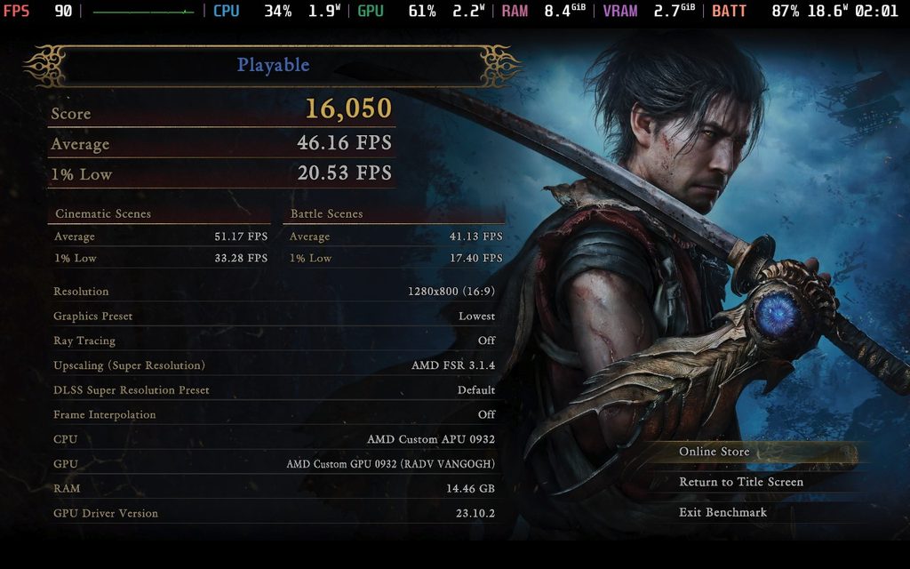 Onimusha: Way of the Sword's Benchmark Tool Shows Promising Steam Deck Performance 3 OnimushaWayoftheSwordSteamDeckBenchmarkLowest