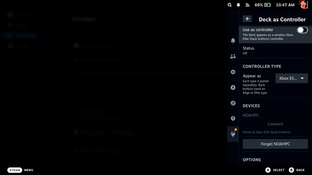 Deck as Controller Steam Deck Decky Plugin